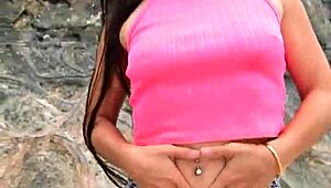 hey babe check this sexy petite brunette dancing n flashing her bikini on the beach 😍🌴 public fun with the girl next door!