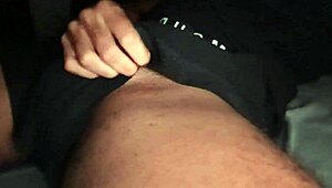 muscular bodybuilder jerks his huge monster cock in tight gym clothes moaning loud on bed during intense solo masturbation session