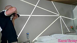 Big ass tranny Julia Alves blows guy after bareback anal pounding