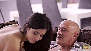 Intense Emotions Surge As Old Man Fucks Young 18+ To Mouth Cumshot