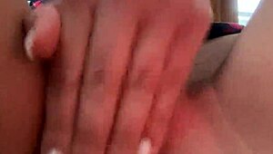 Peek at Sexy Brunette Student Slut's Dripping Hairy Big Pussy Close-Up Jerk Off Instructions