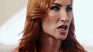 Sophia Locke tells stepson Tyler Cruise no condoms needed, just raw fuck her aged redhead milf tits.