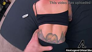 Gym Roommate Alex Legend Pounds Lily Lane's Hairy Pussy Doggystyle After Workout