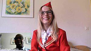 POV Interview with Russian Air Hostess Kiara Night's First Time HUGE BBC Bareback Creampie