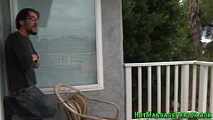 stunning masseuse jizzy sucks monster cock cum mouth heels