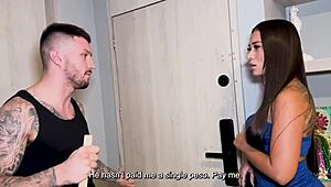 My Spanish cleaning lady Daniela Andrea squirts from tight pussy pounding by Raul's huge cock