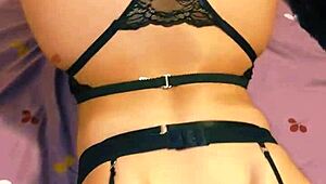 petite latina friend waits in lingerie harness bent for rough creampie domination