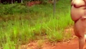 Pregnant Wife Strips Naked for Outdoor Public Cuckold Exposure in Rural Forest Nature Road