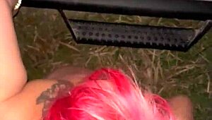 i strip naked for this redhead hooker in truck backseat, deepthroat his cock and swallow every drop of cum