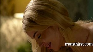 Blonde shemale's perfect curves lead to sensual anal assfucking cheating passion