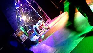 blonde german stripper rips clothes at eds bar teasing huge tits and ass on titty tuesday