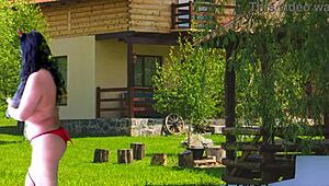 devil in yard preview agarabas olpr outdoor handjob closeup