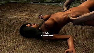 Kiana's breaking all the rules getting punished hard in the garage jail game