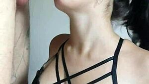 hot girlfriend deepthroats wellington prado's huge cock till he busts on her big tits