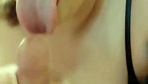 Oops my voice too loud she blows me deep in glasses on knees spitting gagging sloppy closeup