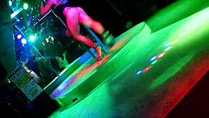 blonde german stripper rips clothes at eds bar teasing huge tits and ass on titty tuesday