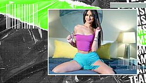Sweet petite babe Sophia Wilde takes intense group banging with her small tits bouncing