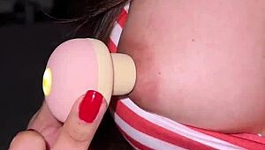 Hairy Latina pussy drips wet from vibrator play leading to trembling squirting orgasm close-up