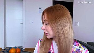 Young Asian Cutie Barefoot in Casting Interview, Legs Spread for Close-Up Spanking Fun