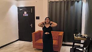 desi stepmom sucks and fucks stepson monster cock bent over doggystyle with dirty talk natural tits