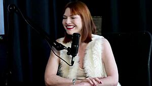 sheer red lingerie leads to squirting fun after a teasing handjob chat in pajamas