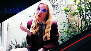 Chubby Teen College Slut Rips Clothes and Cums Hard