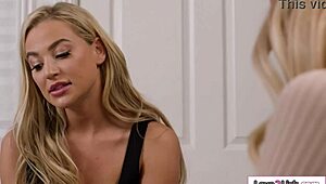 oh damn my BUSTY colleague fingers and licks my pussy at lunch!!