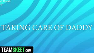 Stepdaughters shocked by stepdads rock-hard boner dive into horny latina ass pussy play