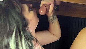 tatted college babe millie millz slurps teddy tarantino at glory hole