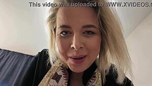 Blonde milf slut fucks hard with big tits bouncing