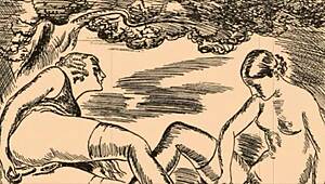 Vintage erotic illustrations tease antique fantasies