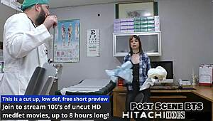 freshman slut in latex gloves takes mandatory vibrator orgasm