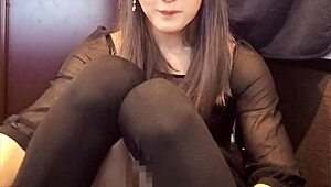 Gal Beauty Trap Femboy Jerks Cock In Solo Masturbation