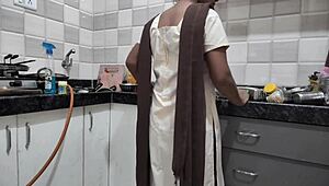 Desi College Girl Reunites Intimately with Stepbrother in Kitchen