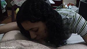 jade teases husband with sexy blowjob hoping for neighbor's cock in her tight latina pussy trailer