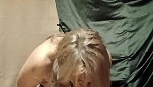 french slave maid bound in harness flashes pussy outdoors for public bdsm spanking humiliation with magicwand