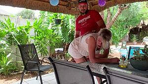 SEXY ex-WIFE bends OVER so i POUND her shaved PUSSY CREAMPIE style outdoors