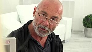 Blonde Teen 18+ Jerks And Sucks Grandpa's Cock Till He Bursts