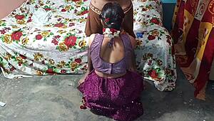 Desi village girl bends over for first tight pussy pounding outdoors