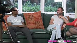 i'm stroking this granny's big tits during her hardcore interracial anal