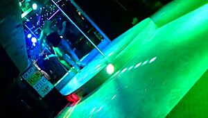 blonde german stripper rips clothes at eds bar teasing huge tits and ass on titty tuesday