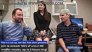 dr tampa gives logan lace a humiliating university physical in latex gloves and skirt