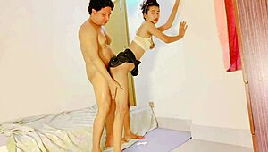 A newly married Indian bhabhi Sistya goes wild enjoying deep doggy style pounding with wet pussy squirting