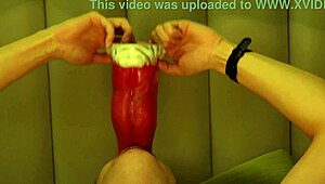 giant wolf's rough tongue invades college guy's deepthroat mouth hole hard