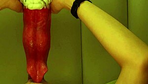 giant wolf's rough tongue invades college guy's deepthroat mouth hole hard