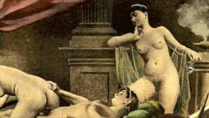 Vintage erotic illustrations tease antique fantasies