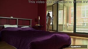 candy alexa shoves glass dildos up her ass