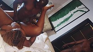 BBW Xtastic squirts riding two fat BBCs in rough cowgirl moaning orgasm