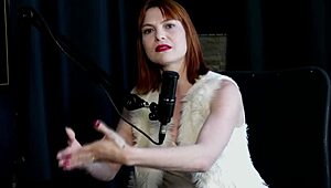 sheer red lingerie leads to squirting fun after a teasing handjob chat in pajamas