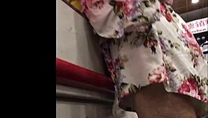 Ever spied a hot granny's skirt secrets in store?